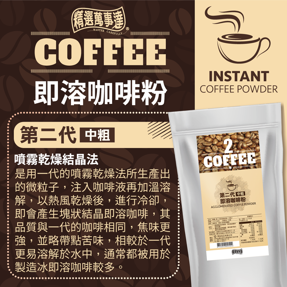 第二代即溶咖啡粉(中粗) | 精選萬事達