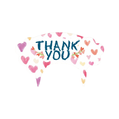 蛋糕插牌-蠟筆 Thank you(5入)