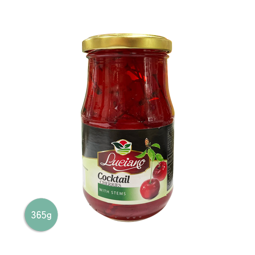 Luciano路奇諾有枝糖漬紅櫻桃(玻璃品)