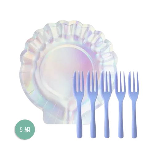 閃亮亮貝殼盤叉5組入ShellPlate