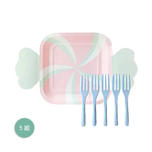 糖果造型蛋糕盤叉5組入CandyPlate