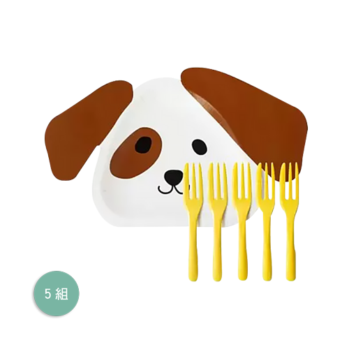 小狗盤叉5組入DogPlate